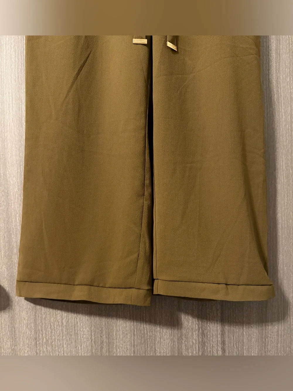 Michael Kors Olive Green Wide-Leg Drawstring Pants